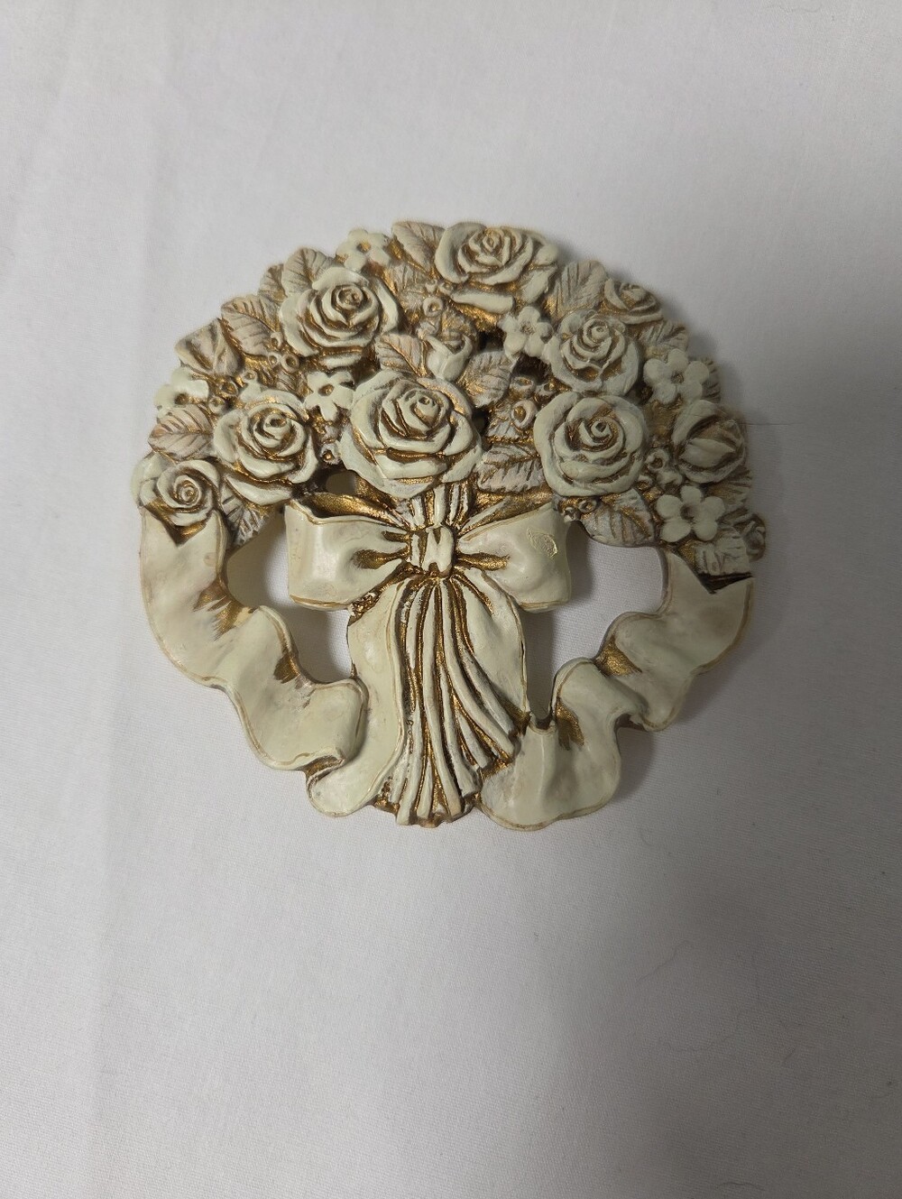 Vintage Decorative Openwork Jar Topper Allow Fragrance to Escape, Molded Roses